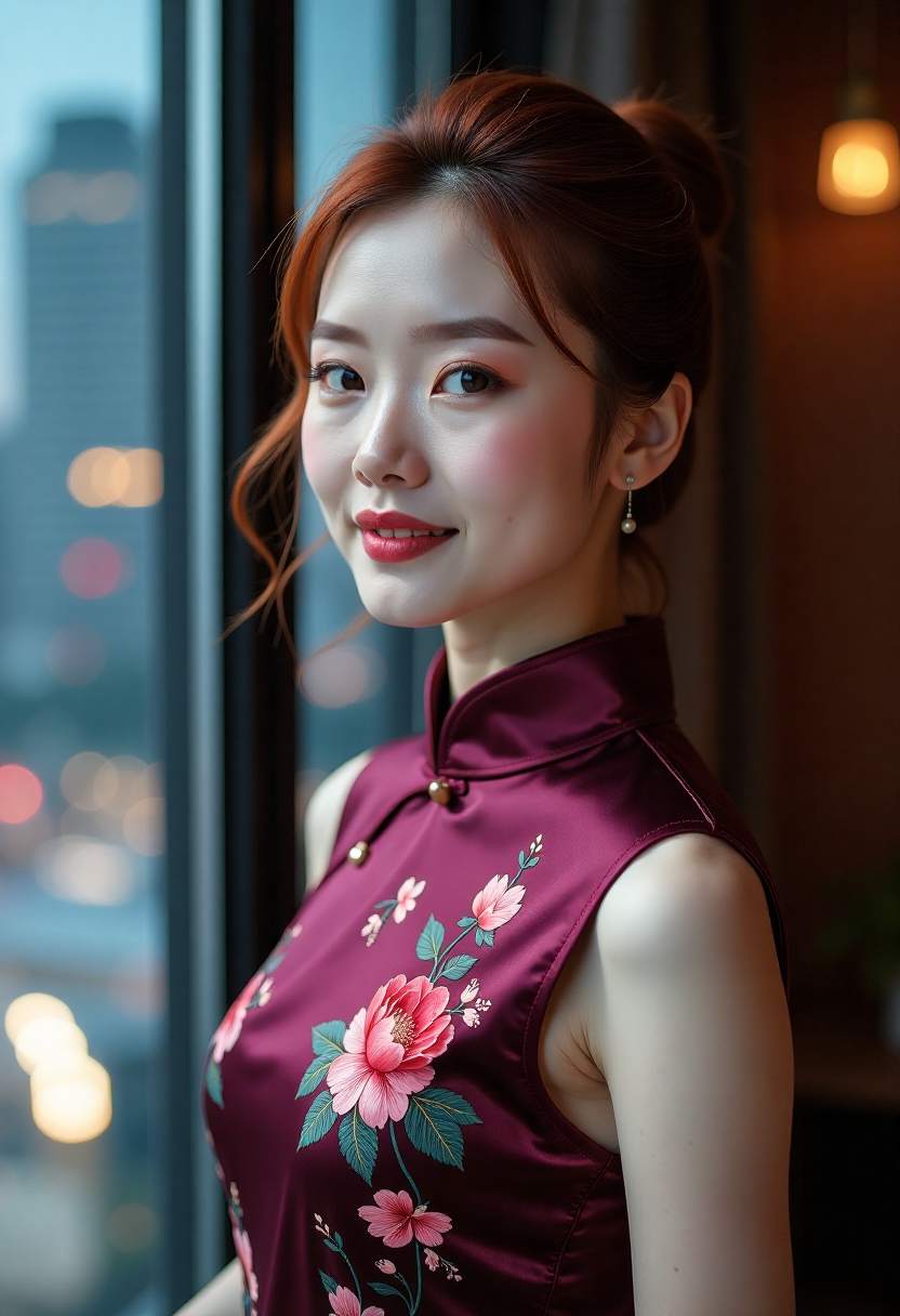 母女散步交谈